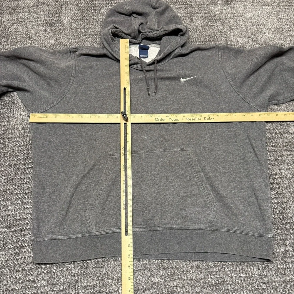Vintage Nike Mens Hoodie XXL Gray Pullover Sweatshirt Embroidered Swoosh‎ Logo